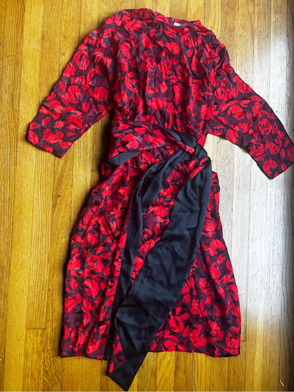 Vintage 100% Silk Floral Dress
